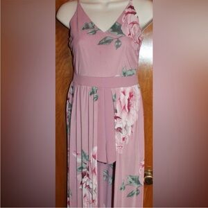 Pink Floral Maxi Dress with built in shorts